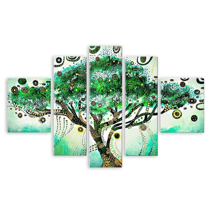Модульная картина "Зелёное дерево" 90*46 см
