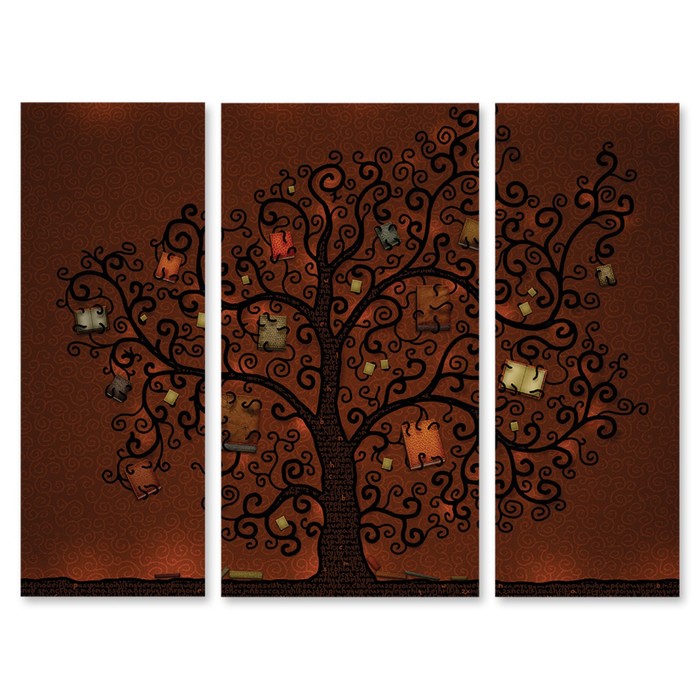 Модульная картина "Книги на дереве" 120*91 см