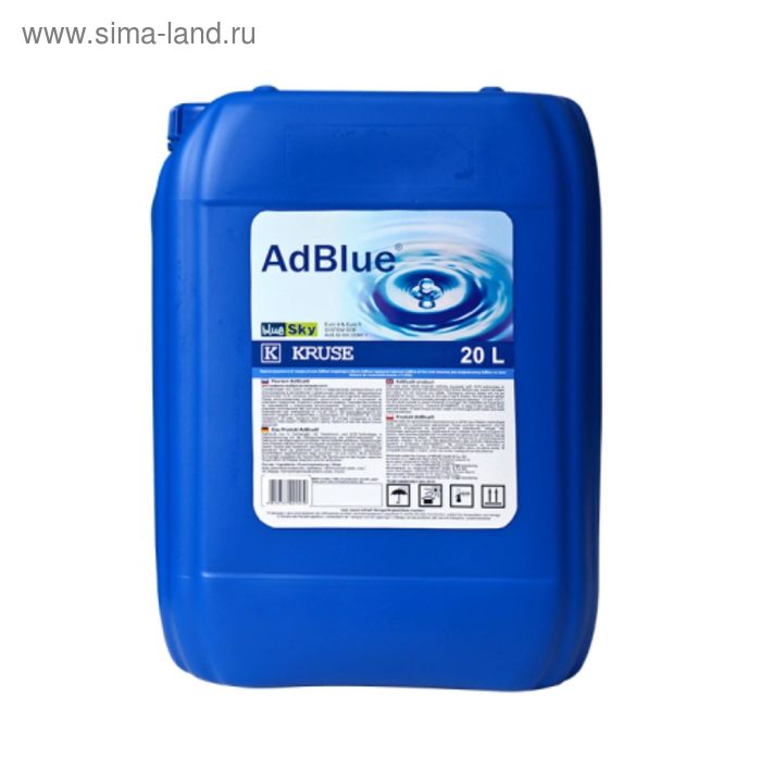Жидкость AdBlue для системы SCR дизельных двигателей, мочевина 20 л жидкость системная sintec adblue scr 10 л
