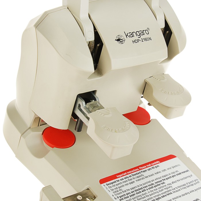 Дырокол мощный до 150 листов Kangaro HDP-2160N, металлический, с линейкой, черный