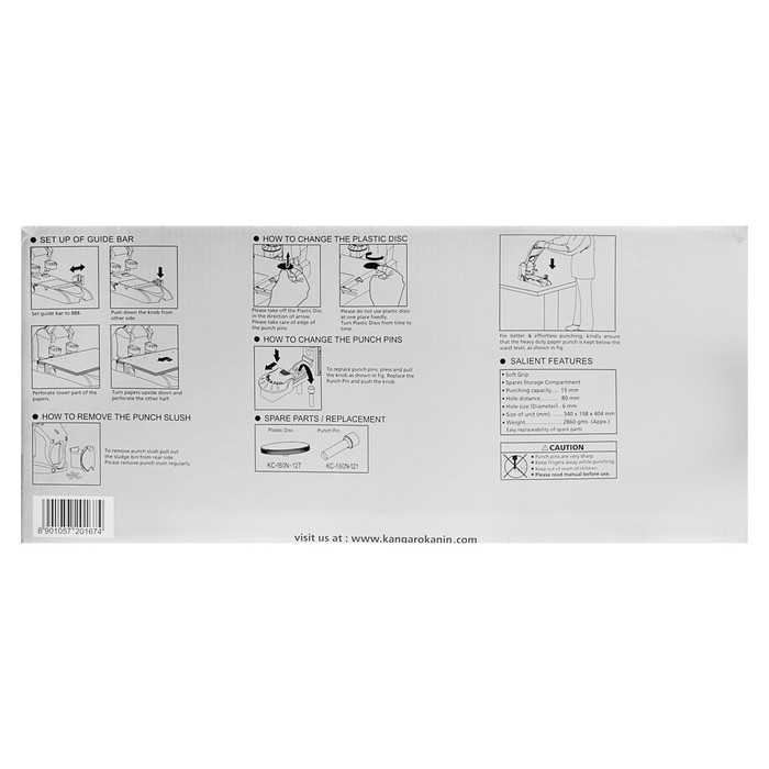 Дырокол мощный до 150 листов Kangaro HDP-2160N, металлический, с линейкой, черный
