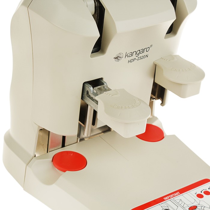 Дырокол мощный до 290 листов Kangaro HDP-2320N, металлический, с линейкой, микс