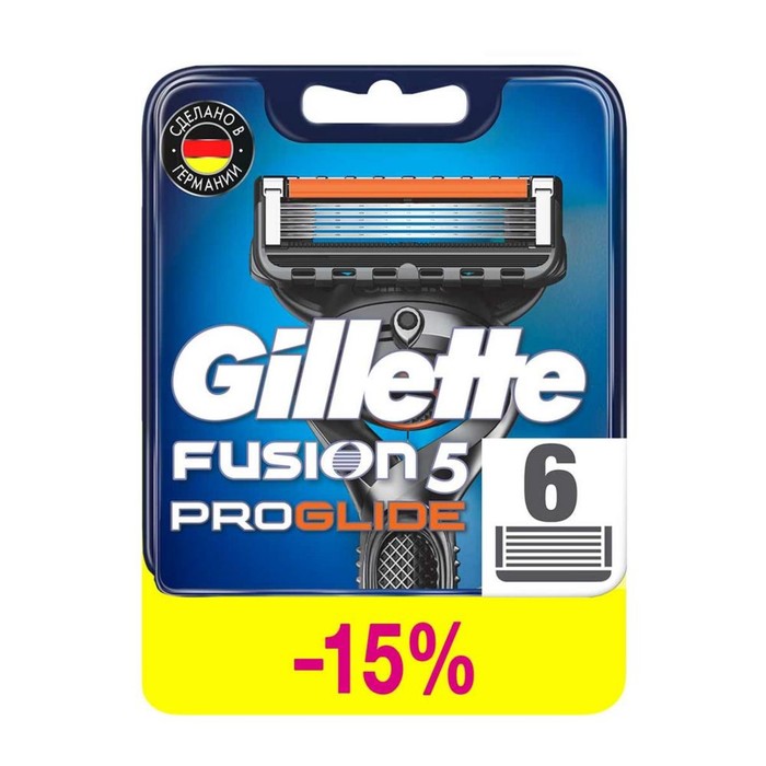 фото Сменные кассеты gillette fusion proglide, 5 лезвий, 6 шт