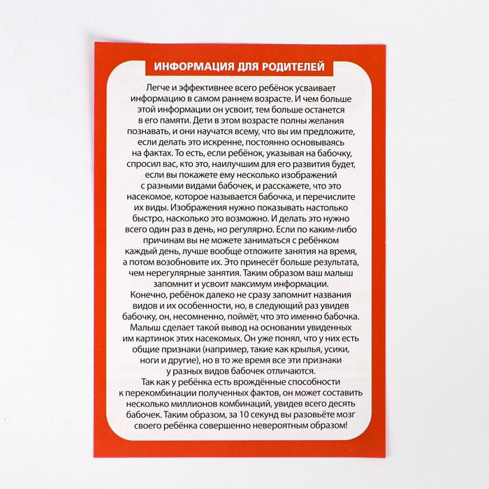 Обучающие карточки по методике Г. Домана "Бабочки"