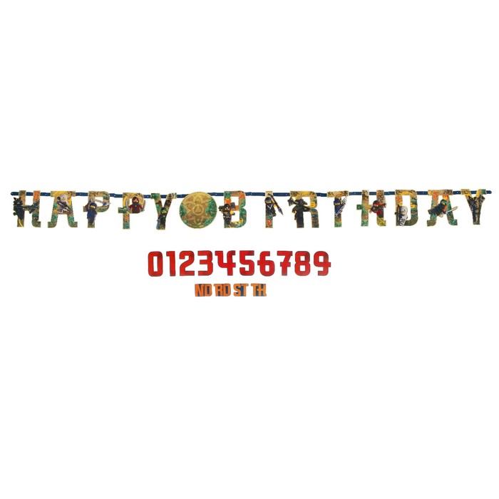 Гирлянда-буквы "HB Лего Ниндзяго" с наклейками, 320 см