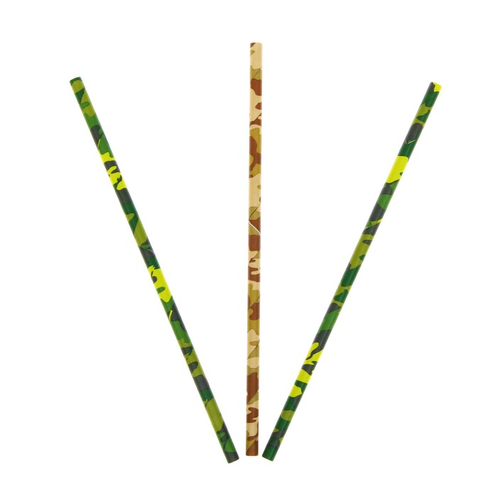 Трубочка для коктейля "Камуфляж", 12 шт
