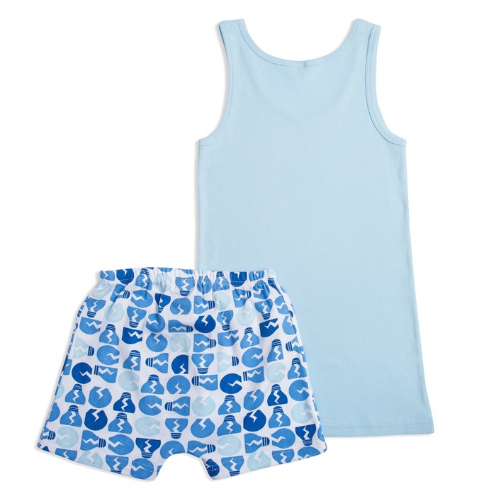Комплект для мальчика (майка, трусы-боксеры), рост 140 см, цвет голубой