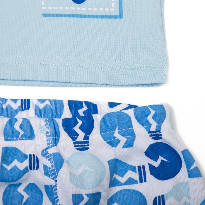 Комплект для мальчика (майка, трусы-боксеры), рост 140 см, цвет голубой