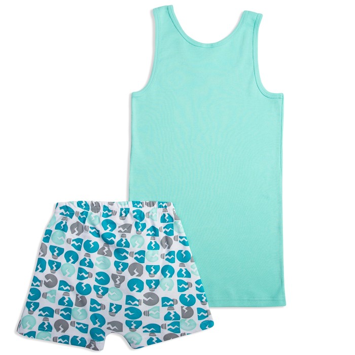 Комплект для мальчика (майка, трусы-боксеры), рост 140 см, цвет бирюзовый