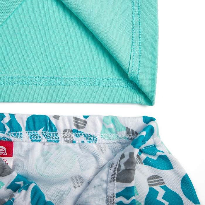 Комплект для мальчика (майка, трусы-боксеры), рост 140 см, цвет бирюзовый