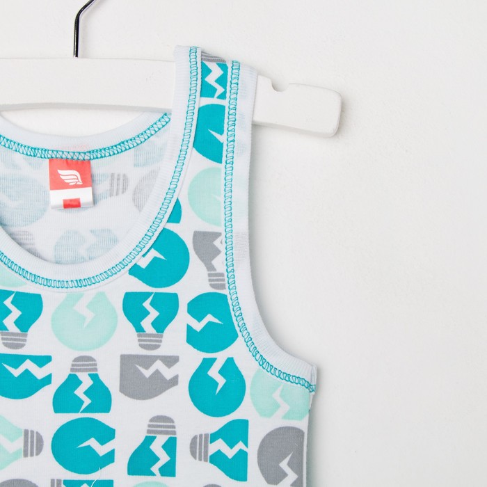 Майка для мальчика, рост 92 см, цвет бирюзовый