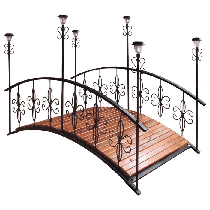 Мост декоративный  860-41R с фонарями (дерево)