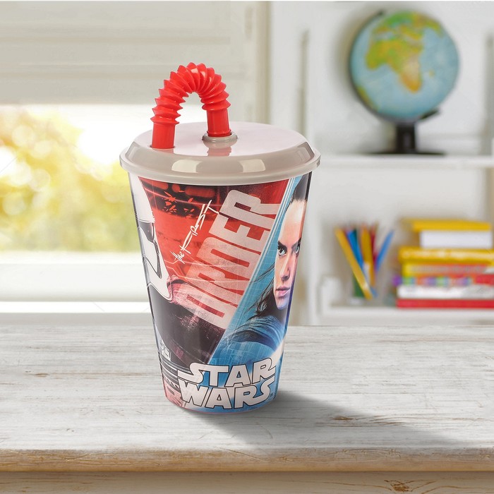 Стакан 430 мл "Звёздные Войны. Последние джедаи", с соломинкой и крышкой