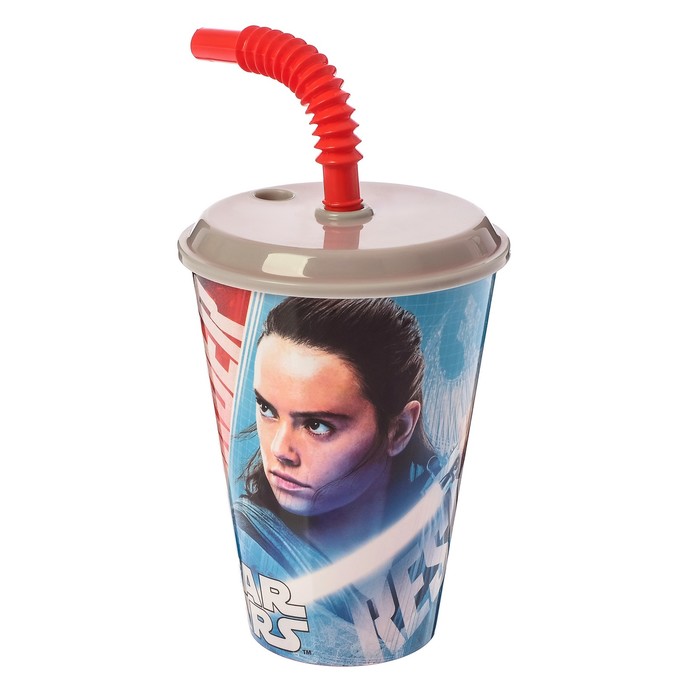 Стакан 430 мл "Звёздные Войны. Последние джедаи", с соломинкой и крышкой