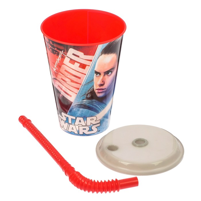 Стакан 430 мл "Звёздные Войны. Последние джедаи", с соломинкой и крышкой