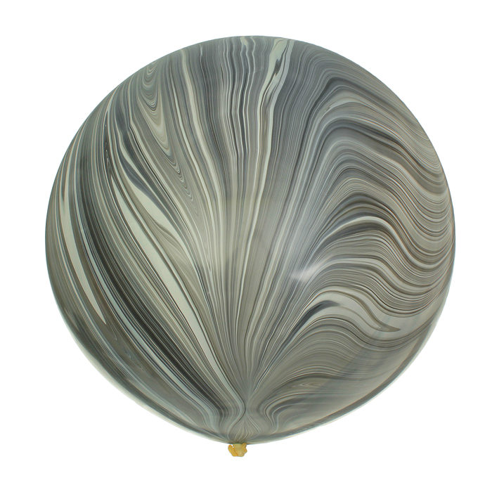 Шар латексный 30" Супер Агат, черно-белый, 1 шт, Q