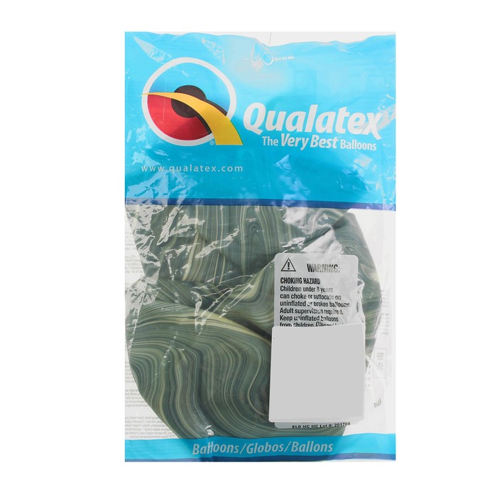 Шар латексный 30" Супер Агат, черно-белый, 1 шт, Q