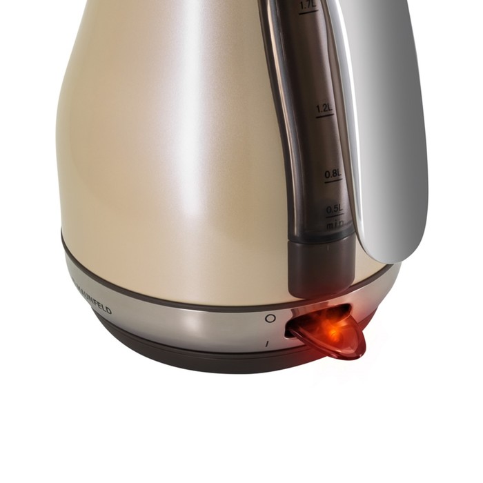 Чайник Maunfeld MFK-794BG, 1.7 л, 2200 Вт, съёмный фильтр, бежевый