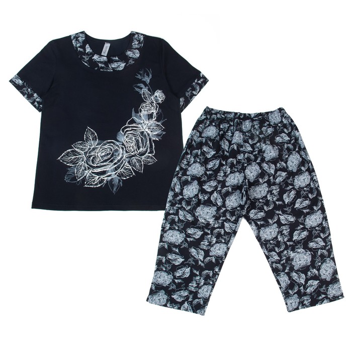 Комплект женский (футболка, бриджи) Этюд цвет синий, р-р 60