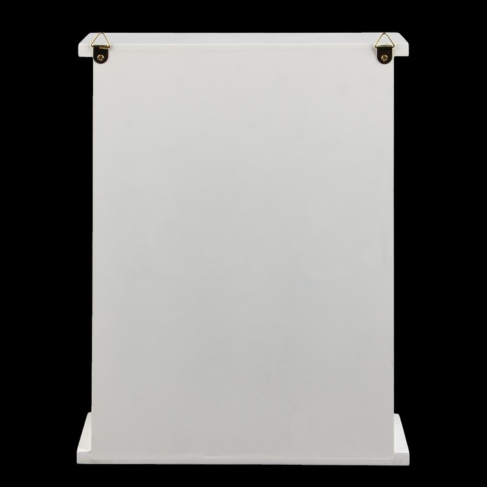 Ключница дерево 6 крючков "Воздушный шар в цветах" белая 28х22х6,5 см