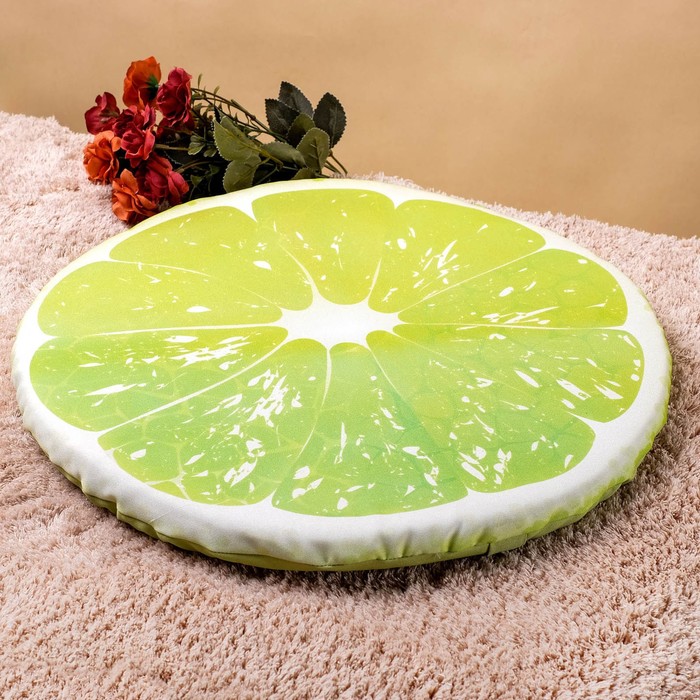 Подушка на стул «Лайм", струттофайбер, диаметр 40см, высота 3см, п/э 100%