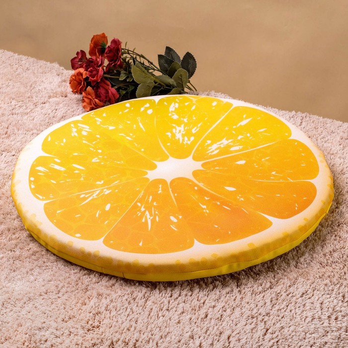 Подушка на стул «Апельсин", струттофайбер, диаметр 40см, высота 3см, п/э 100%