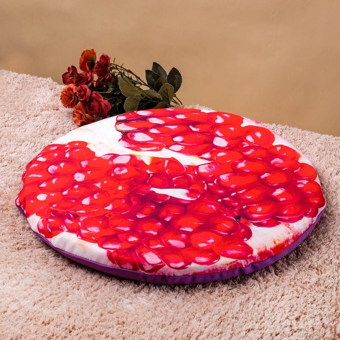 Подушка на стул «Гранат", струттофайбер, диаметр 40см, высота 3см, п/э 100%