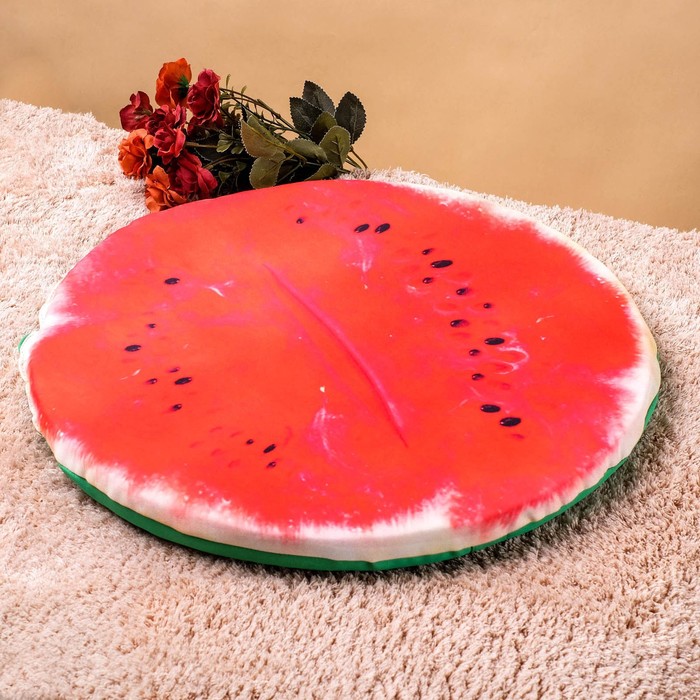 Подушка на стул «Арбуз", струттофайбер, диаметр 40см, высота 3см, п/э 100%