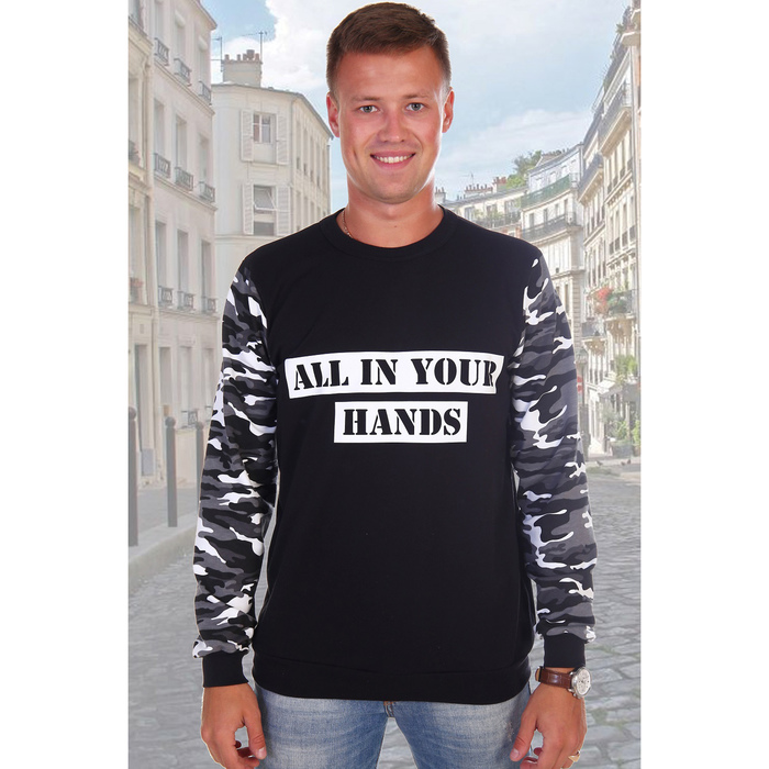 Джемпер (толстовка) мужской Берн цвет чёрный, р-р 54