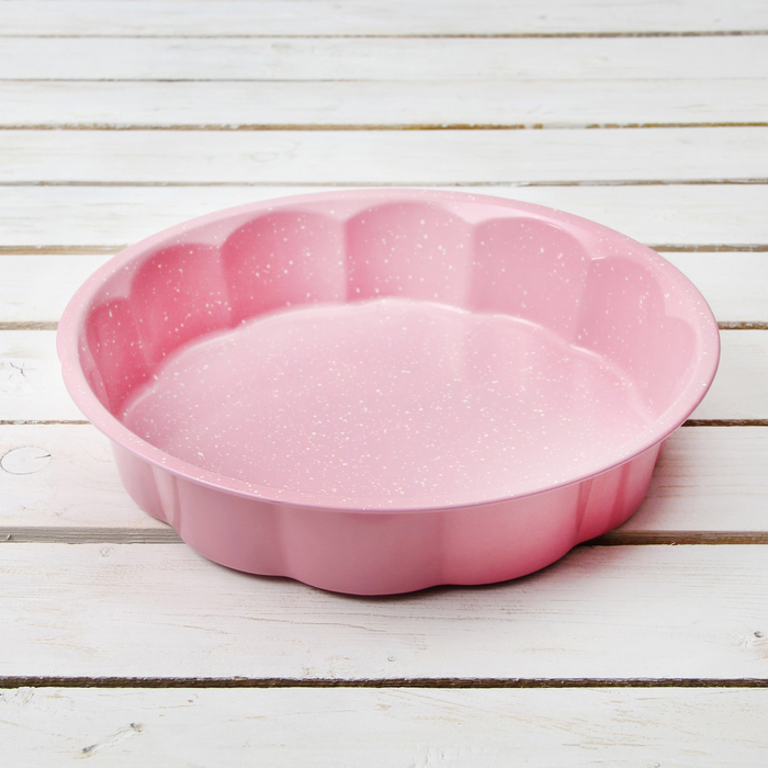 Форма для выпечки "Волнистый круг. Мраморный зефир" 28х4,8 см, антипригарное покрытие