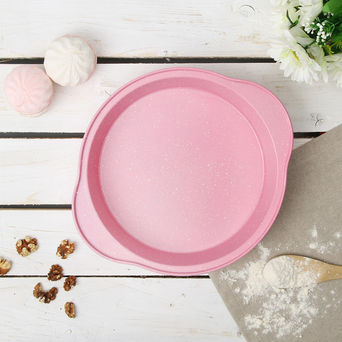 Форма для выпечки "Круг. Мраморный зефир" 28х24,5х3,5 см, антипригарное покрытие