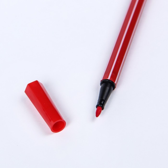 Фломастеры 12цв Полоски в пластик пенале Шляпа вентилируемый колпачок МИКС