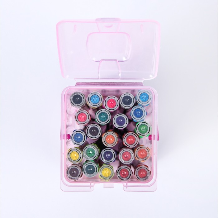 Фломастеры 24цв Полоски в пластиковом контейнере вентилируемый колпачок с штампами МИКС