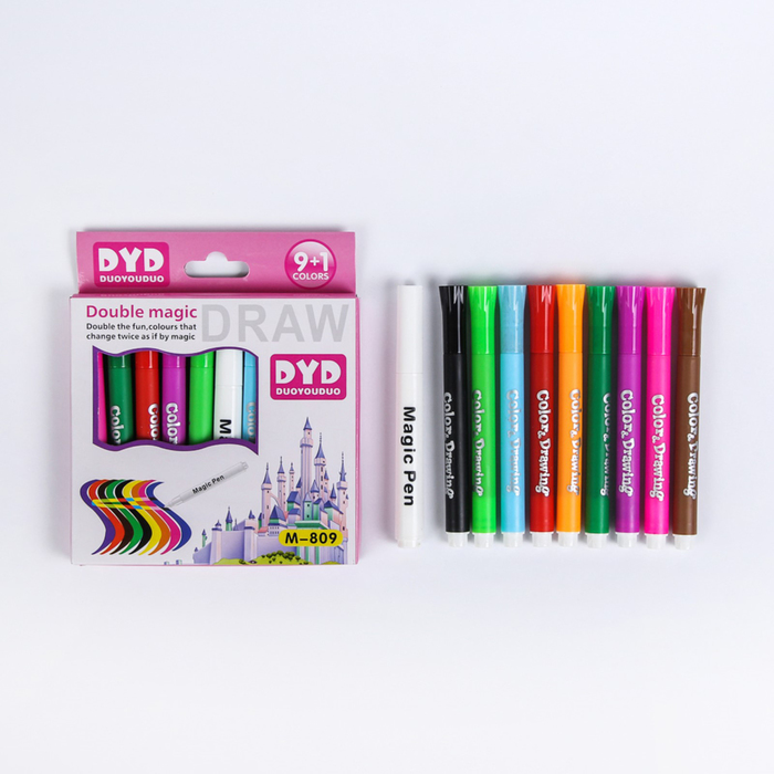 Фломастеры 10цв Магические ТОЛСТЫЕ в картонной коробке