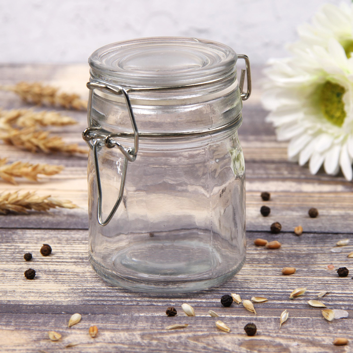 Банка для сыпучих продуктов 190 мл "Оптима", бугельный замок