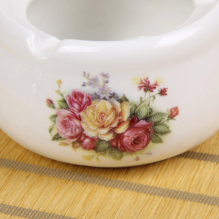 Чайник заварочный 800 мл "Букет", с керамическим ситом и подставкой для подогрева