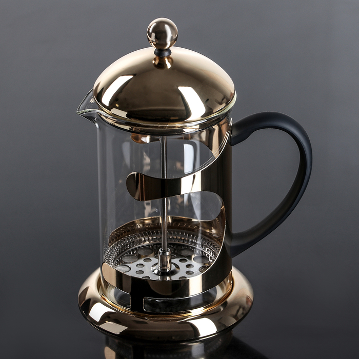 Френч-пресс 800 мл "Роскошь", цвет золото