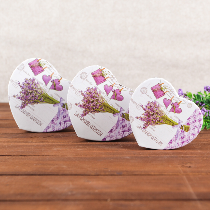 Набор коробок 3в1 "Лаванда", 15 х 13 х 7 - 11,5 х 9,5 х 5 см