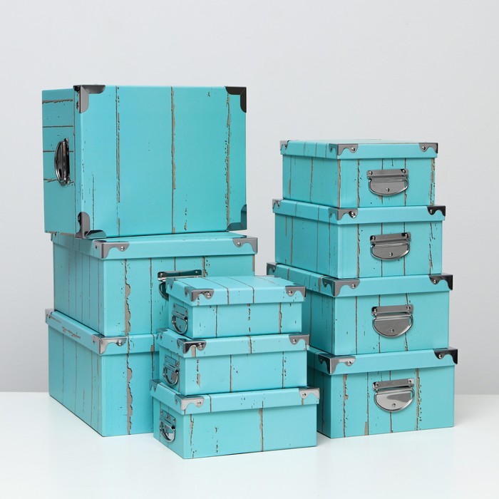 Набор коробок 10в1, 37,5 х 29 х 16 - 19 х 13 х 7,5 см