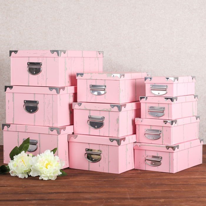 Набор коробок 10в1, 37,5 х 29 х 16 - 19 х 13 х 7,5 см