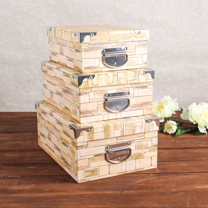 Набор коробок 3в1, 34,5 х 24,5 х 14,5 - 28 х 20 х 10,5 см