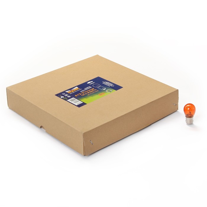 Автолампа "Маяк",12 В, P21W (BAU15S) смещ. цок. 61218ORANGE , шт