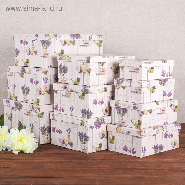 

Набор коробок 10 в 1 "Лаванда", 37,5 х 29 х 16 - 19 х 13 х 7,5 см