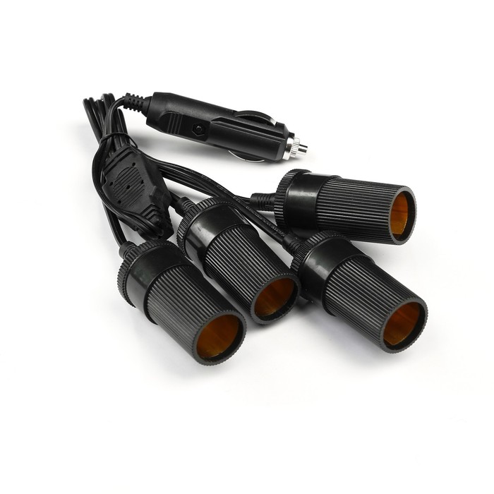 Удлинитель прикуривателя, провод 45 см, 4 гнезда, P-04