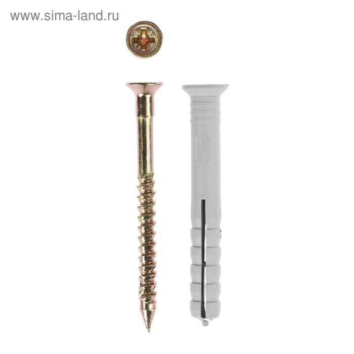 Дюбель-гвоздь "ЗУБР Мастер", 6 x 60 мм, потайной бортик, полипропилен., в упаковке 6 шт.