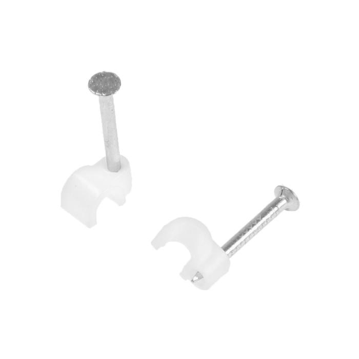 Скоба-держатель для круглого кабеля &quot;ЗУБР Мастер&quot;, 3 мм, с оцинкованным гвоздем, 50 шт.