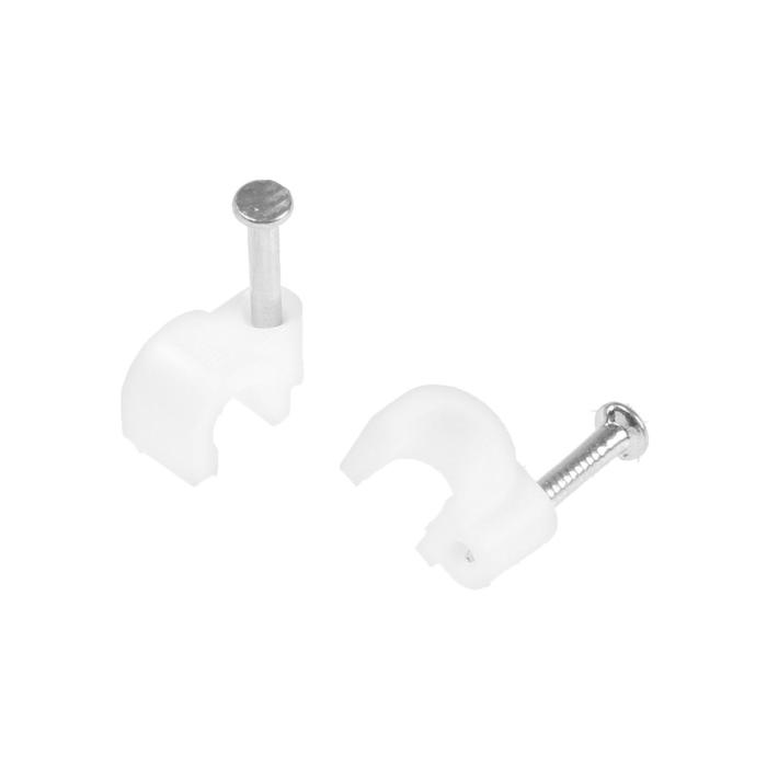 Скоба-держатель для круглого кабеля &quot;ЗУБР Мастер&quot;, 5 мм, с оцинкованным гвоздем, 50 шт.