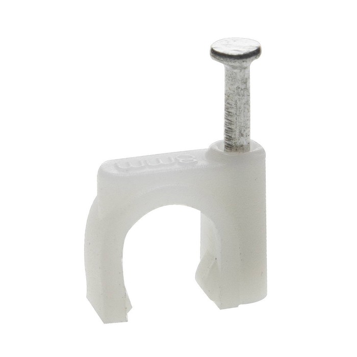 Скоба-держатель для круглого кабеля &quot;ЗУБР Мастер&quot;, 7 мм, с оцинкованным гвоздем, 50 шт.