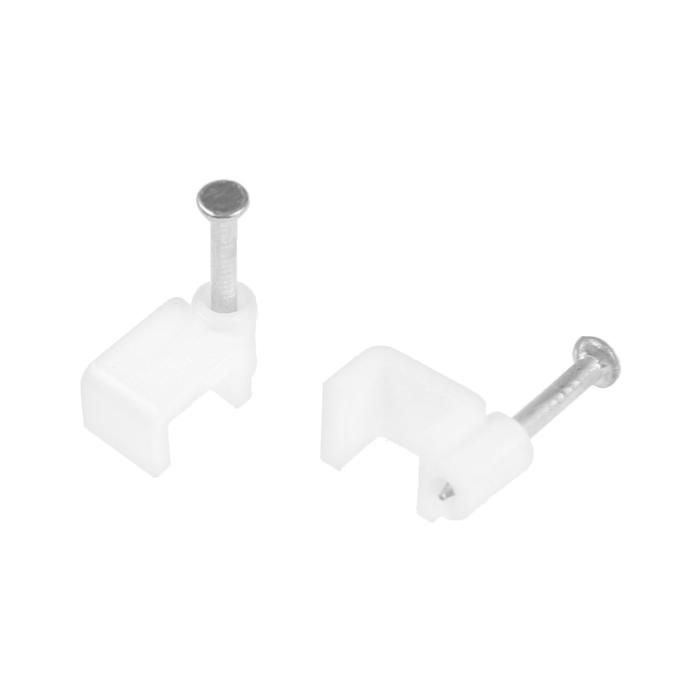 Скоба-держатель для плоского кабеля "ЗУБР Мастер", 7 мм, с оцинкованным гвоздем, 50 шт.