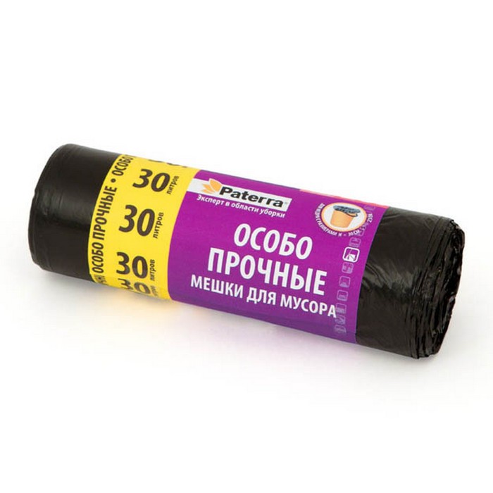 Мешок для мусора, "ОСОБО ПРОЧНЫЕ" 30 л, 10 мкм